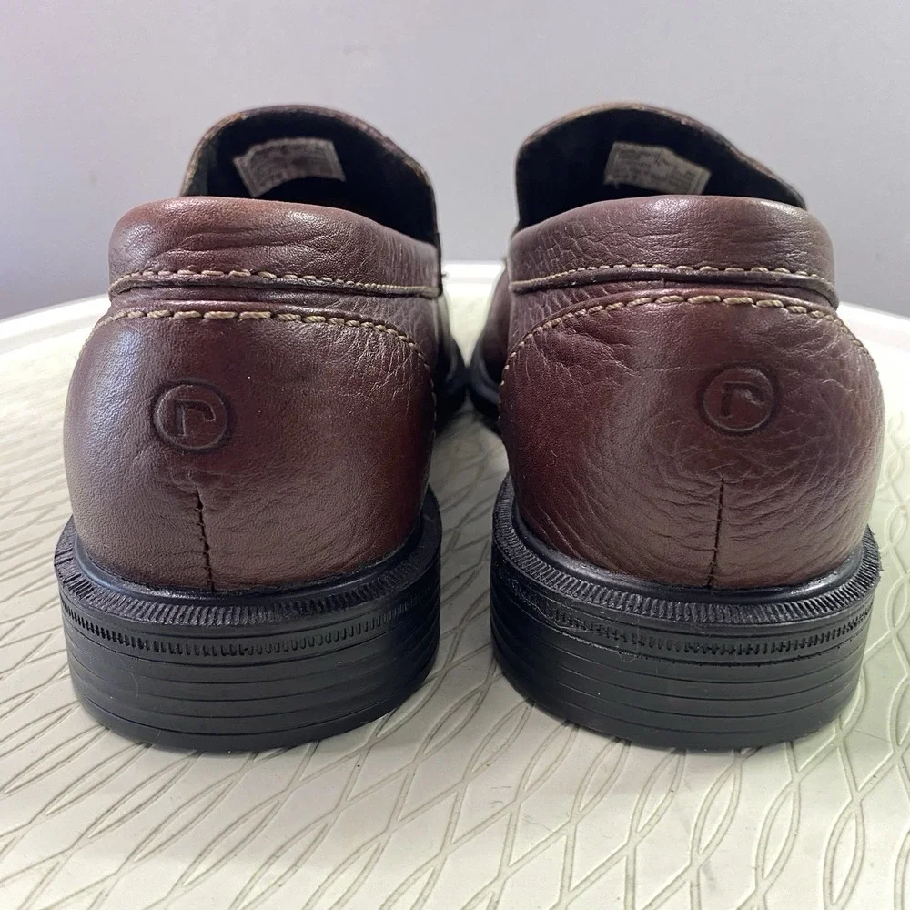 Rockport Men's Dark brown Leather Loafers Slip-On Dress Shoes Sz. 8M‎ EUC